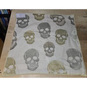 NWT 2 metallic skull Pillowcases 19x19 SAATVIK